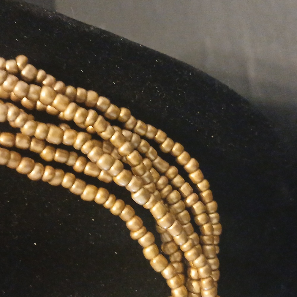 Elegant Gold Multi Stramd Beaded Necklace - Picture 3 of 8